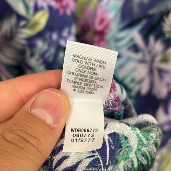 J. Jill Love Linen Purple Floral Shift Dress Size Petite Large 100% Linen - Picture 7 of 8